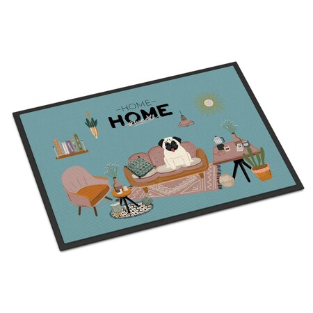 Carolines Treasures 18 x 27 in. Cream Pug Sweet Home Indoor or Outdoor Mat CK7849MAT